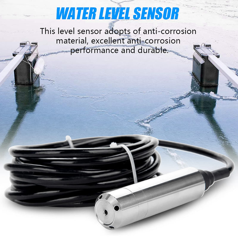 DC 24V 4-20mA Plug-In Level Sensor ALS-MPM-2F for Depth Measurement 0-5m, Stainless Steel, Anti-Corrosion, Anti-Clogging, Default