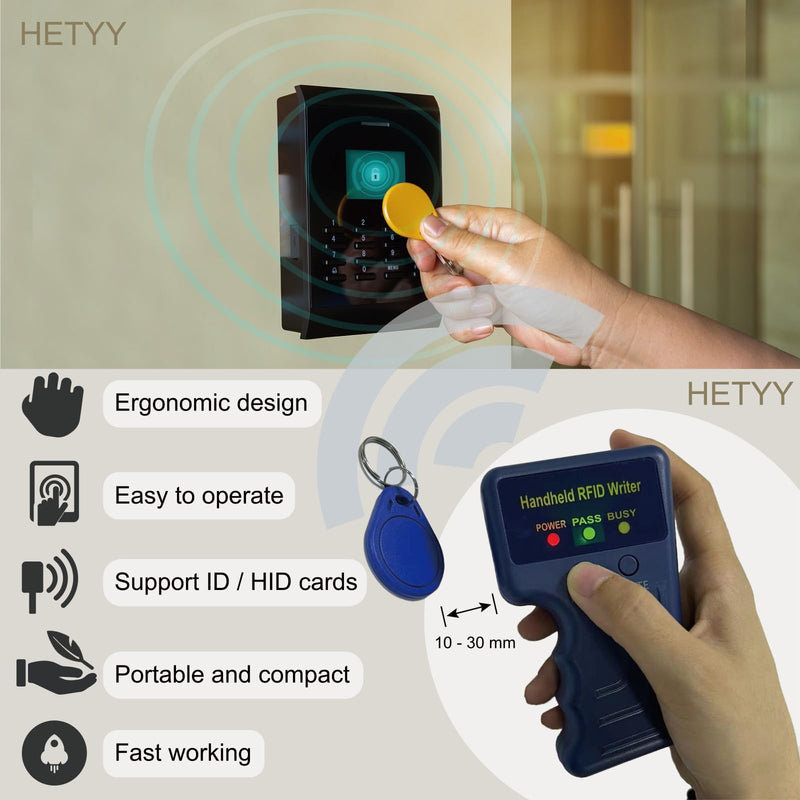 Handheld RFID Copier Smart ID Card Duplicator Used for ID IC HID Waid+5pcs Mix colorsT5577 Key fobs