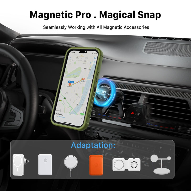 M MYBAT PRO Maverick Series iPhone 14 Pro Max Case with Belt Clip Holster,w/Screen Protector,Anti-Drop,Shockproof,with 360°Rotating Kickstand,Heavy Duty Protection Army Green iPhone 14 Pro Max (6.7")