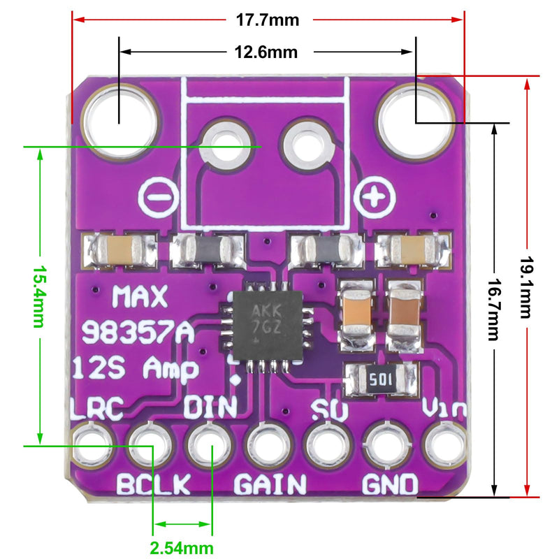 5Pcs MAX98357 Audio Power Amplifier Module I2S DAC Class D Audio Board with Du Pont Wire for Raspberry Pi Arduino ESP32 5