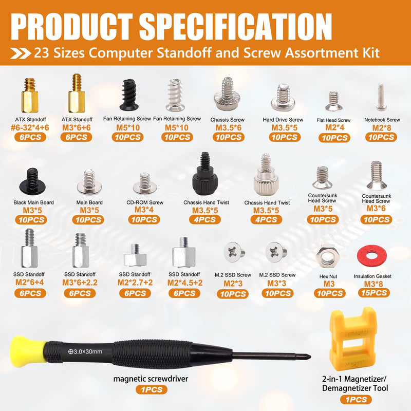 mankk 23 Sizes M.2 Computer Screws Motherboard Screws and 502PCS Computer Screws
