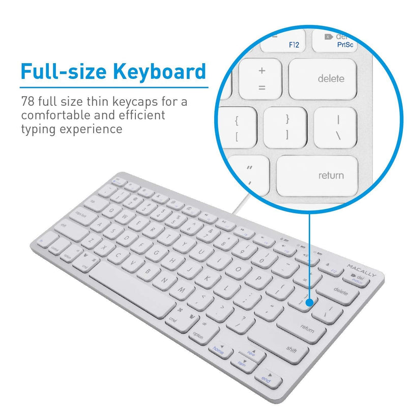 Macally Mini Keyboard and an Ergonomic Laptop Stand, Excellent MacBook Accessories