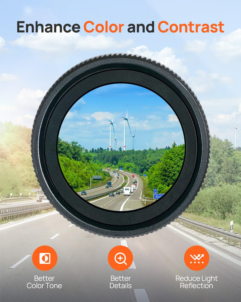 [AUSTRALIA] - 70mai Magnetic CPL Filter for 4K Omni X800 Dash Cam - Anti-Glare Polarizing Lens with Snap-On Design, Scratch-Resistant & Enhance Clarity 