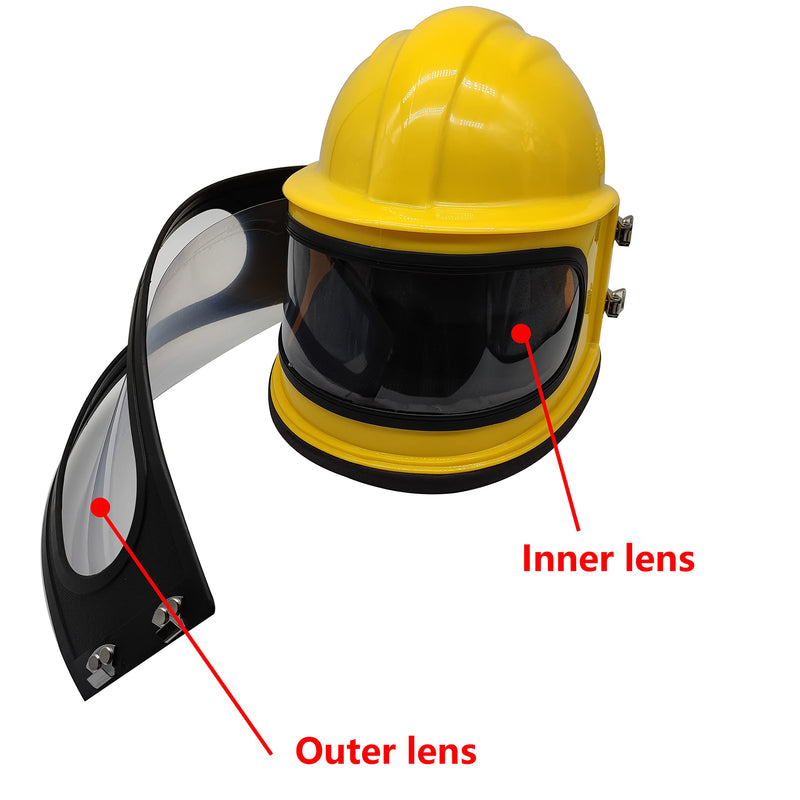 SHUNJIE Sandblaster Helmet Safe Air Feed Sandblast Helmet with Shoulder Protective Sand Blast Hood Protector for Sandblasting Equipped (Inner Lens) Inner Lens