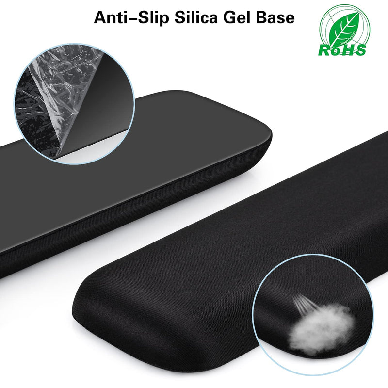 Keyboard Wrist Rest, Palm Rest Canjoy Memory Foam Keyboard Wrist Rest Pad, Wrist Cushion Support for Keyboard Wrist Pain Relief for Computer/Laptop (Black) Black Keyboard Pad