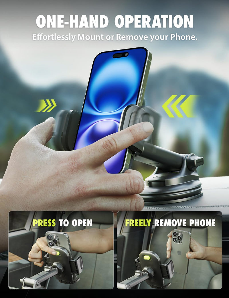 Bracketron TripGrip 2.0 Car Phone Holder, Dash & Window, Suction Cup, 360° | TripGrip 2.0 suction cup car phone mount with one-hand operation and secure mounting for iPhone, Samsung, and GPS devices