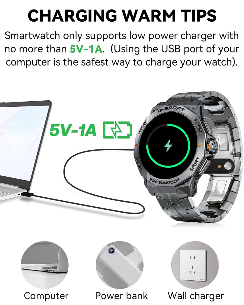 Military Smart Watch for Men with Bluetooth Call, 1.43" AMOLED Screen Smartwatch with Heart Rate/Sleep Monitor, IP68 Waterproof Fitness Tracker with 100+ Sport Modes for iOS Android