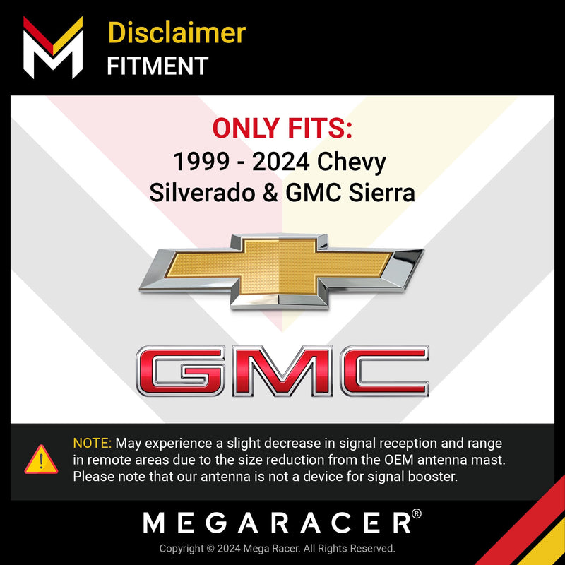 Truck Antenna - Chevy Silverado 1500 & GMC Sierra 1500 Accessories (Year 1999-2024), Antena para Carro, Short Car Antenna Topper Replacement (5.5 Inch Black)