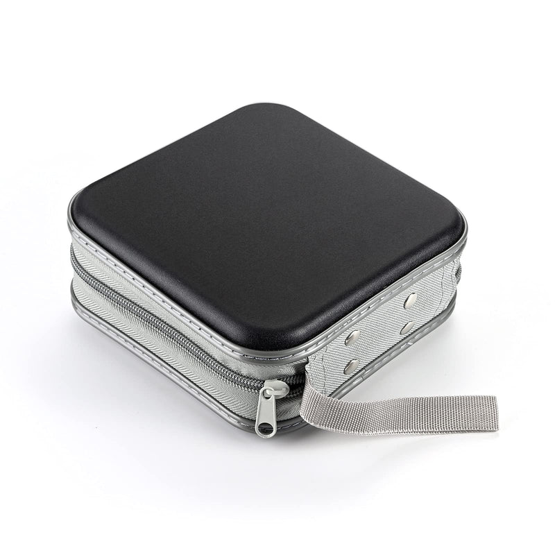DVD Case, 48 Capacity CD Case Portable CD Case Holder Storage Hard Plastic DVD CD Wallet Holder Organizer for Car (Black) Black