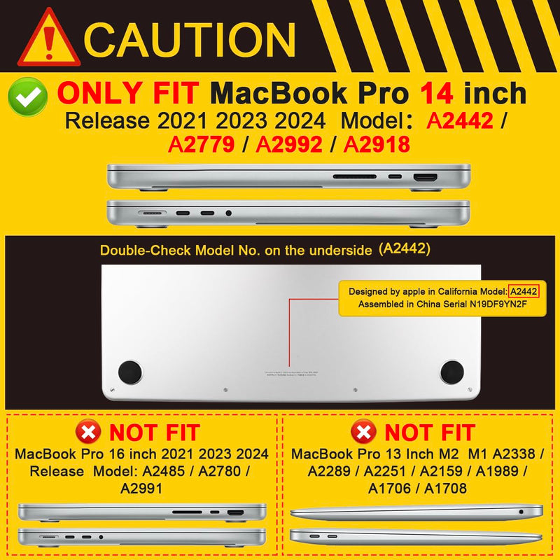 DONGKE Ultra Slim Hard Shell Case for MacBook Pro 14 inch A2918 A2992 M3 A2779 M2 A2442 M1 Pro/Max Chip with Touch ID [2024 2023 2022 2021] - Protective Cover [Sturdy Shockproof] [Matte Grey] Matte Grey