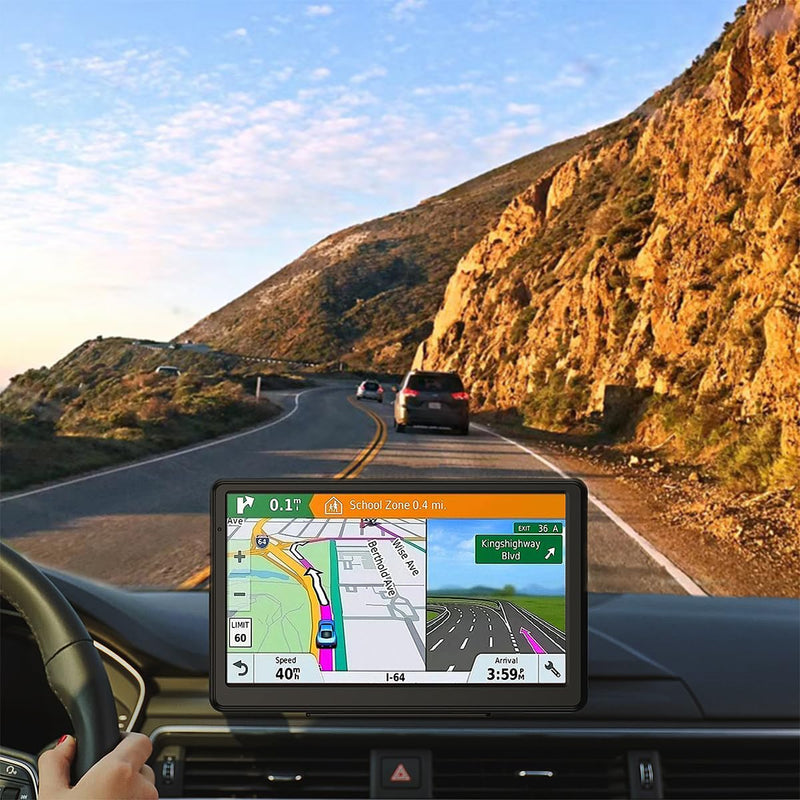 GPS Navigator for Car, 2026 Map 7 inch Touch Screen Car GPS 256-16GB,Voice Turn Direction Guidance, Support Speed and Red Light Warning, North America Lifetime map Free Update Truck(Black) Black