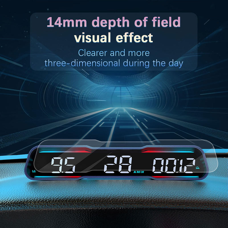 Digital GPS Speedometer Universal Head Up Display for Car Large LCD Display HUD Gauge with MPH Speed Fatigued Driving Alert Overspeed Alarm Trip Meter for All Vehicle (G19) G19