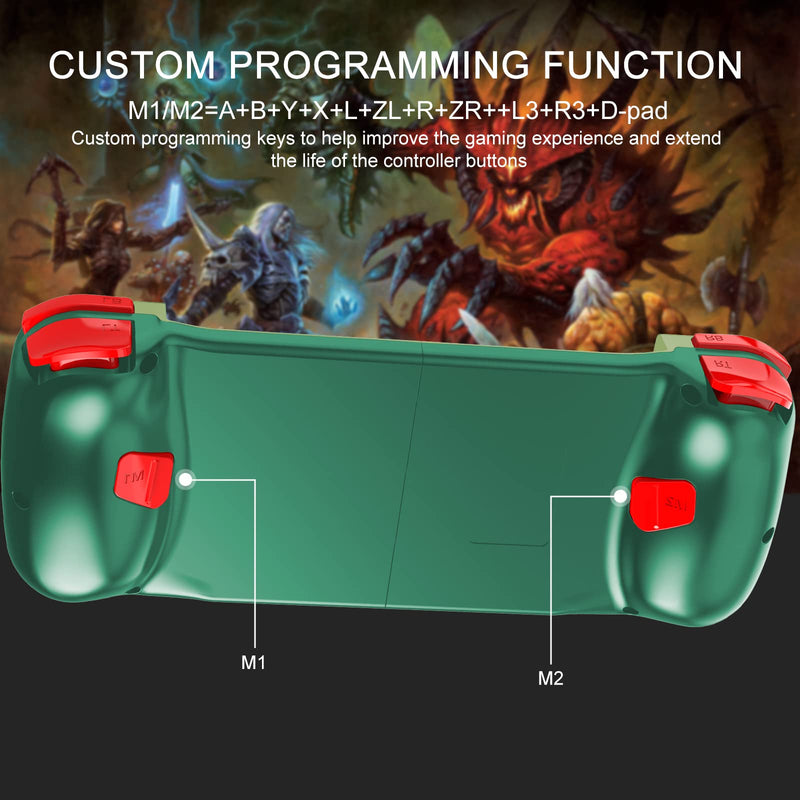 Joso Bluetooth Controller for iPhone, Android, Direct Play, Low Latency, Phone Controller Gamepad Joystick for Galaxy S23 S22 S21 20 Ultra, iPhone 14 13 12 11 Pro Max, COD Mobile, Genshin Impact Green