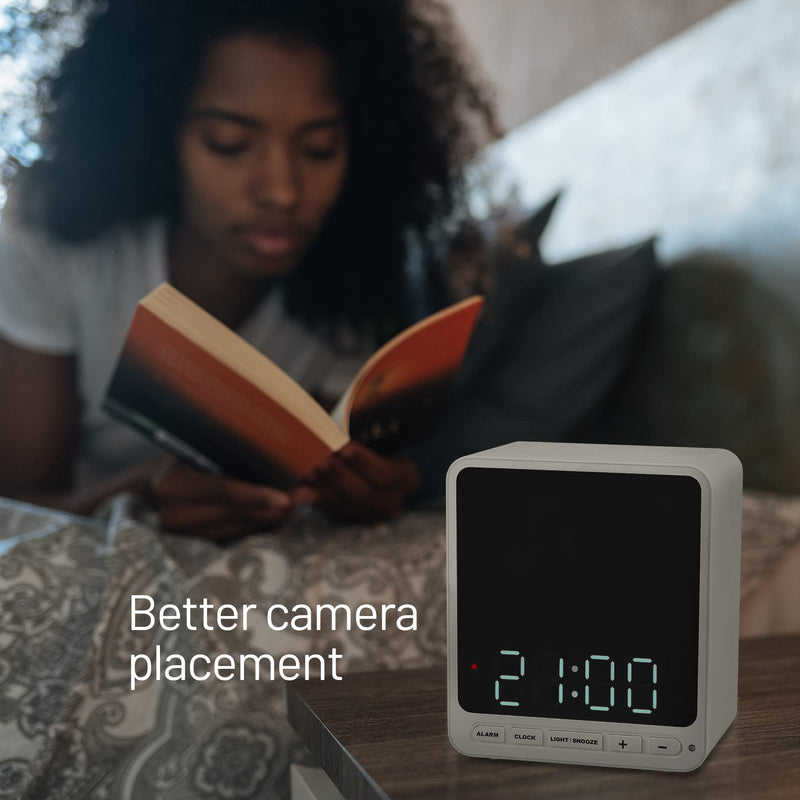 Wasserstein Alarm Clock Camera Case - Compatible with Wyze Cam V4/V3/V3 Pro/OG - Cover for Low-Key Camera Placement (White) (Camera NOT Included) for Wyze Cam