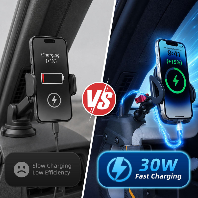 Phone Holder with Charging C Port for Ford Bronco 2021 2022 2023 2024 2025 2026, Easy One Touch Lock, Adjustable Angle 360° Phone Mount for Bronco Accessories (NOT fit for Sport) Clamp