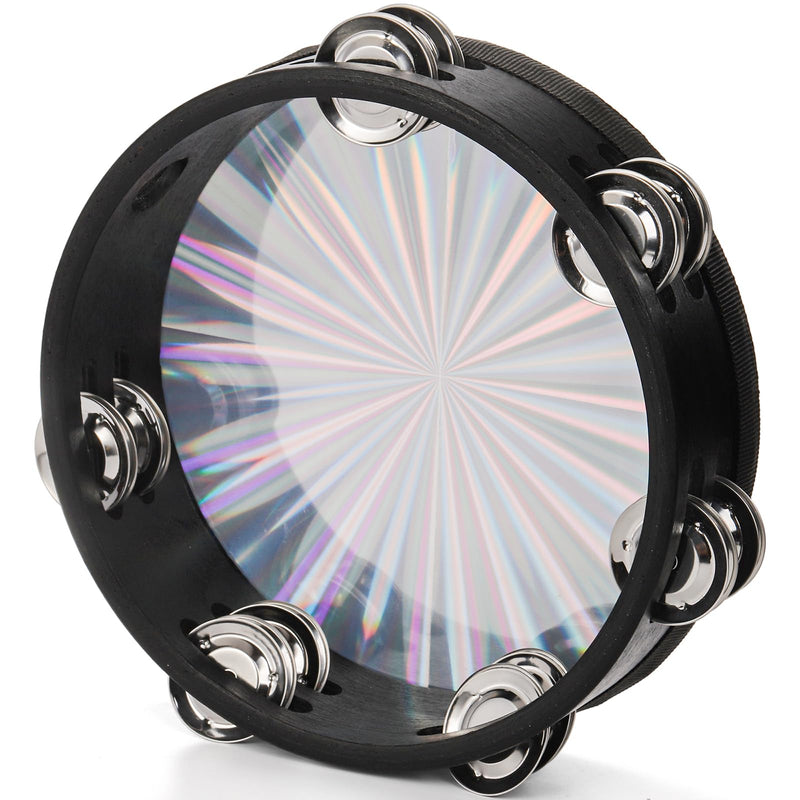 [AUSTRALIA] - YOUEON 3 Pack Radiant Tambourine with Double Row Jingles, 6/8/10 Inch Hand Held Drum, Reflective Tambourines for Adults, Musical Instrumen for Church, Dance, Party, KTV 