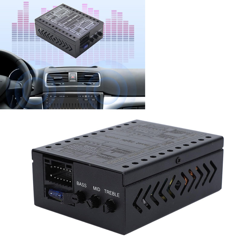 Digital Car Amplifier, 4 Channels 50Wx4 60Wx4 Power Amplifier with DSP, AB Class Technology, Clear Sound Output, Bass Treble Adjustable, Metal Material, DC12V