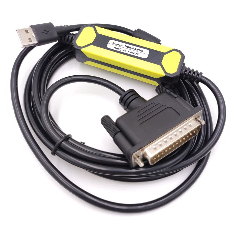 USB-FANUC CNC Programming Cable, RS232 Data Transfer Convert DB25 Pin Download Cable for CNC Fanuc