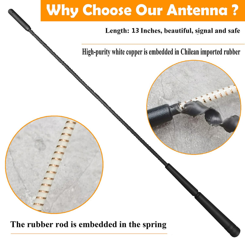 [AUSTRALIA] - 13 Inch Replacement Antenna Mast for RAM ProMaster 1500 2500 3500 (2014-2024), RAM ProMaster City (2015-2022), RAM ProMaster Flexible Rubber Antenna, Black 