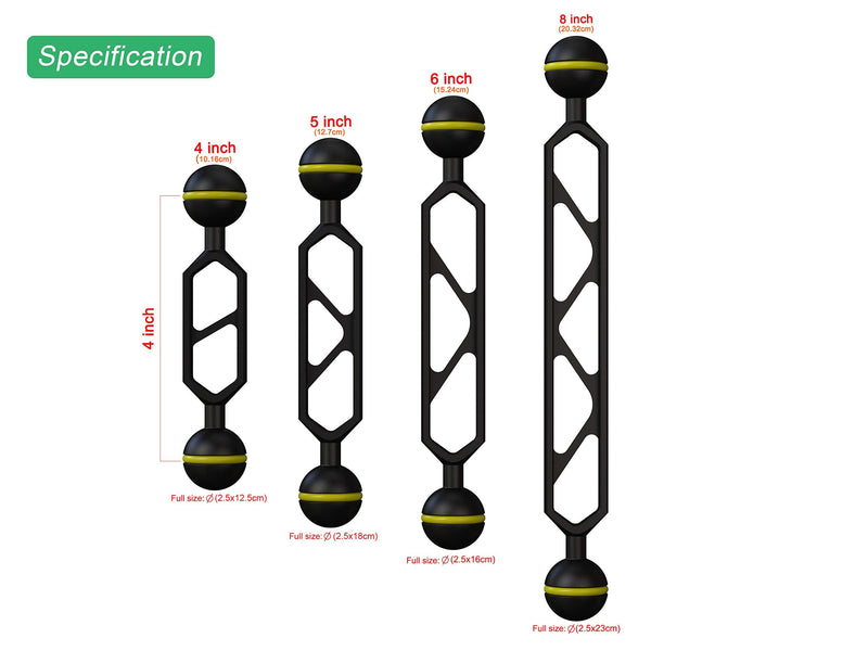 Aluminium Ball Arm for Underwater Lighting, Essential Diving Equipment Underwater Photography Equipment Lighting System (AM-10) AM-10