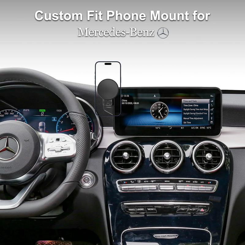 Car Phone Holder for Mercedes-Benz 2020-2022 GLC & 2019-2021 C-Class & 2020-2022 V-Class, 10.25-Inch Center Screen, Strong Magnet, OEM-Style, No View Obstruction Phone Mount Compatible with MagSafe for 2020-2022 GLC & 2019-2021 C-Class(10.25-Inch)