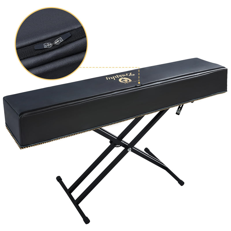 Piano Keyboard Dust Cover with Music Stand Opening of Zipper Design, Dust Proof Cover Compatible for Yamaha P225 P223 P145 P143 88 Keys Digital Piano Keyboards Electronic Keyboards L 52.36 * W 10.87" Black