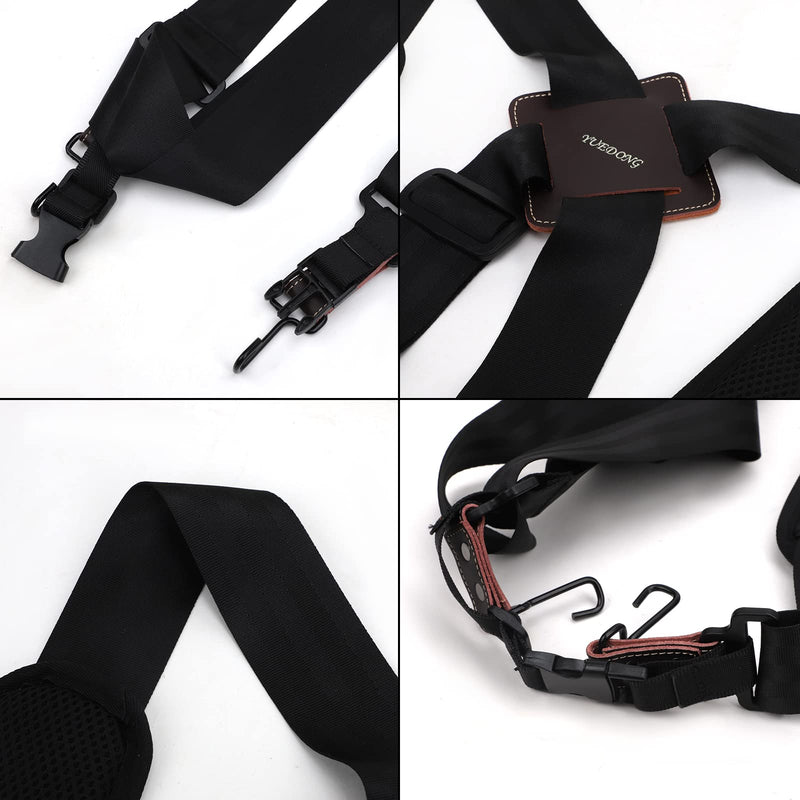 [AUSTRALIA] - Adjustable Padded Djembe Shoulder Strap African Hand Drum Harness Belt Polyester with Quick Change Hook Black 