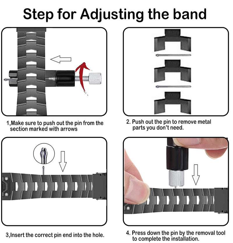 Titanium Samsung Galaxy Watch Band, Interlocking link | MaKTech with Spring Connector, Lightweight Bracelet, for Samsung Galaxy Watch Gray