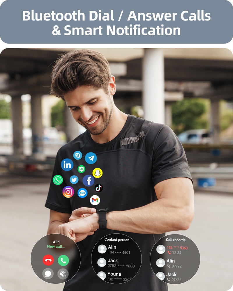 Parsonver Round Smart Watch PS01B Bundle with PS01BL