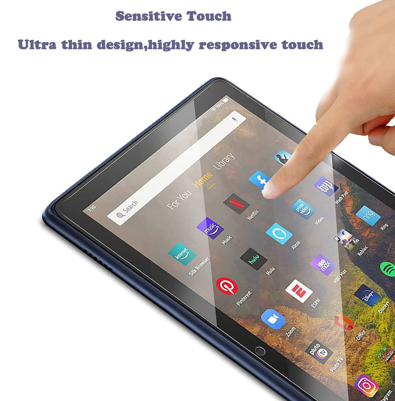 2-Pack Screen Protector for Amazon Fire HD 10 Tablet (2023/2021,13th/11th Generation) /Fire HD 10 Plus/HD 10 Kids/Kids Pro Tablet 2021, 9H Hardness Tempered Glass Guard for Fire 10