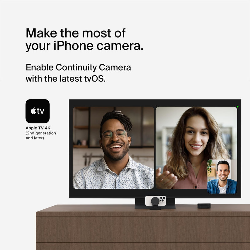 Belkin MagSafe iPhone Mount for Apple TV 4K, Continuity Camera | Turns iPhone into webcam, tvOS support, compatible with MacBook Pro, Air, iPhone 16/15/14/13, Magnetic Gray modern minimalist