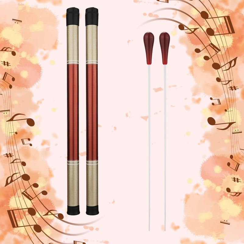 2 Sets Music Conductor Batons with Dulcimer Cylinders, Orchestra Baton Conducting Baton Orchestra Conductor Baton for Orchestra Concert Theater Band