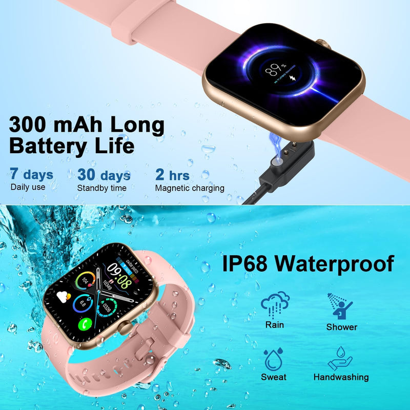 Smart Watch (Answer/Make Call), 2026 New Smartwatch for Women, 1.96" Fitness Watch with 112 Sport Mode/Pedometer/Calories/Sleep/Heart Rate Monitor, IP68 Waterproof Fitness Tracker for Android iOS