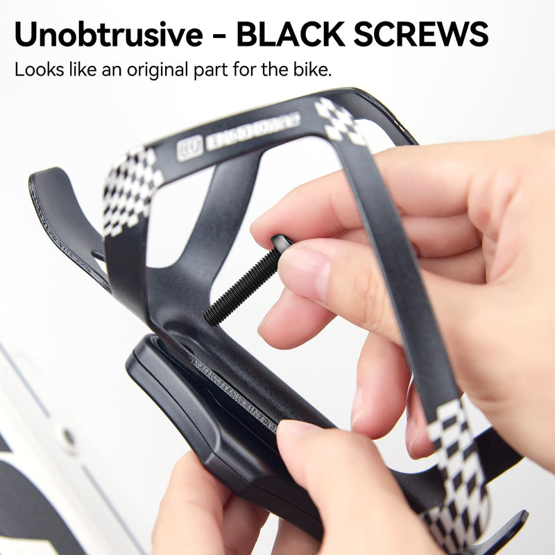 CITYWAY Waterproof AirTag Bike Mount, Hidden Under Bottle Cage | M5 Black Security Screws | Light Weight, Inconspicuous Security (Black) 1 Pack