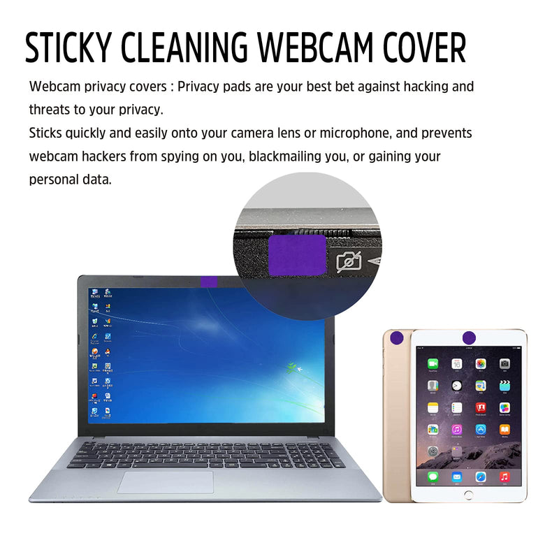 Bilymate Sticky Travel Mouse Pad, Multi-Functional Microfiber Mouse Pad for Laptop, Portable & Washable Keyboard Cover and Monitor Microfiber Cleaning Cloth All in One-Purple Purple