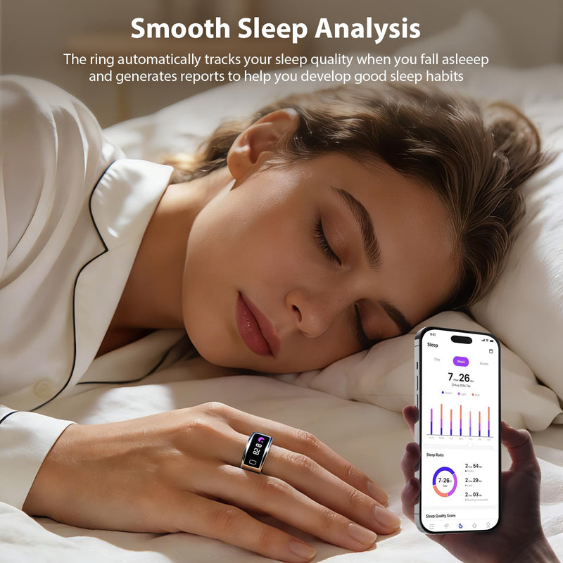 Smart Ring for Women for Men,Fitness Tracker Ring with Monitors Heart Rate,Blood Oxygen,Sleep,Stress and 60 Health Metrics(Sliver, 10) Silver #10