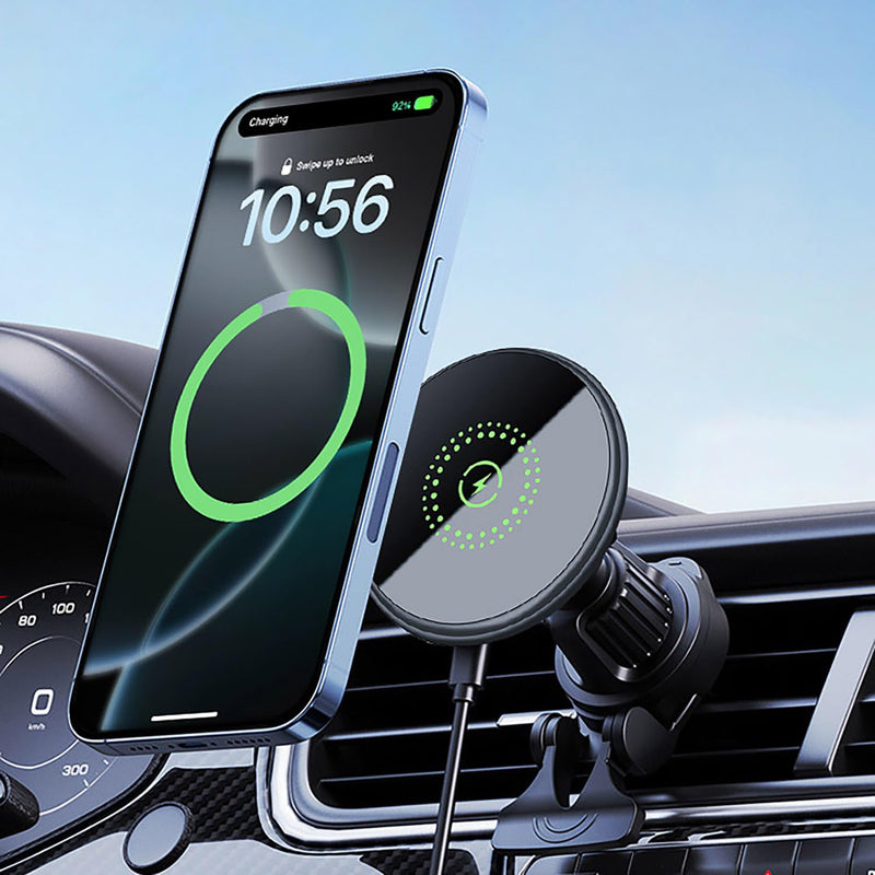 25W Magnetic Fast Wireless Car Charger Phone Holder Compatible with Magsafe, iPhone 17 16 15 14 13 12, Air Vent Dashboard Windscreen Mount