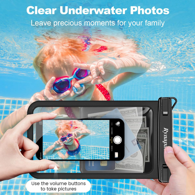 4 Pack Waterproof Phone Pouch, 10in Large Waterproof Phone Pouch 2Pack + 8.5in 2Pack Floating Waterproof Phone Case with Lanyard for iPhone 16 15 Pro Max, Galaxy S24 S23 Ultra, Cruise Ship Essentials
