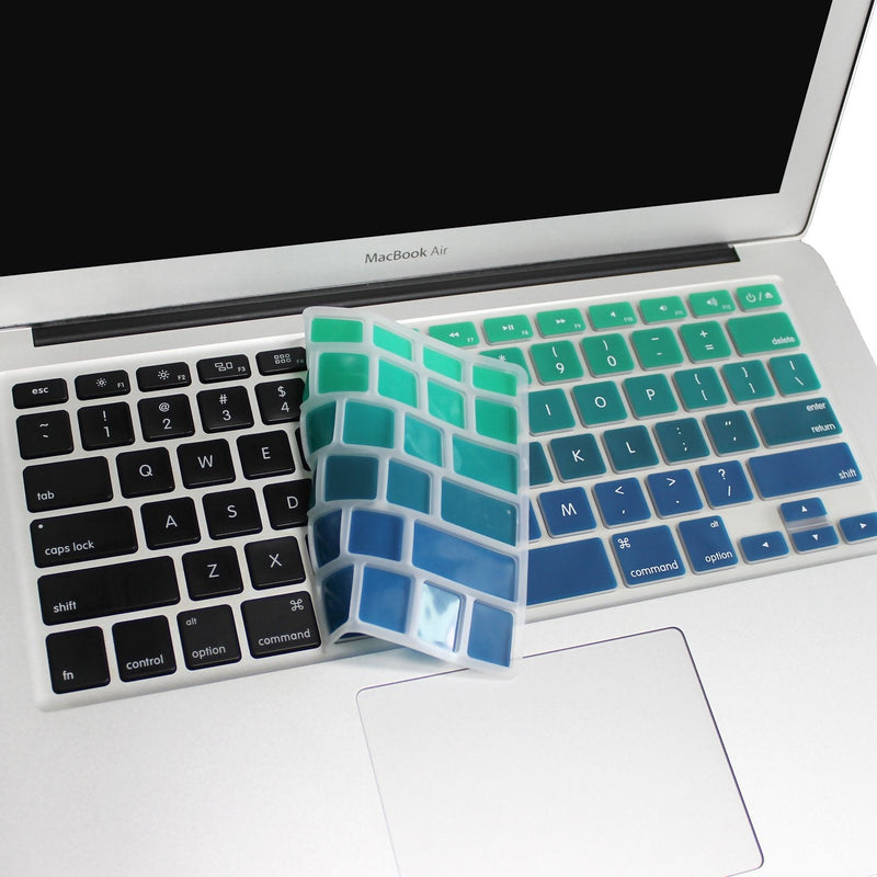 Batianda New Ombre Color Keyboard Cover Protector Silicone Skin for Old Version MacBook Air 13" MacBook Pro 13" 15" 17" (with or w/Out Retina Display) - Gradient Green