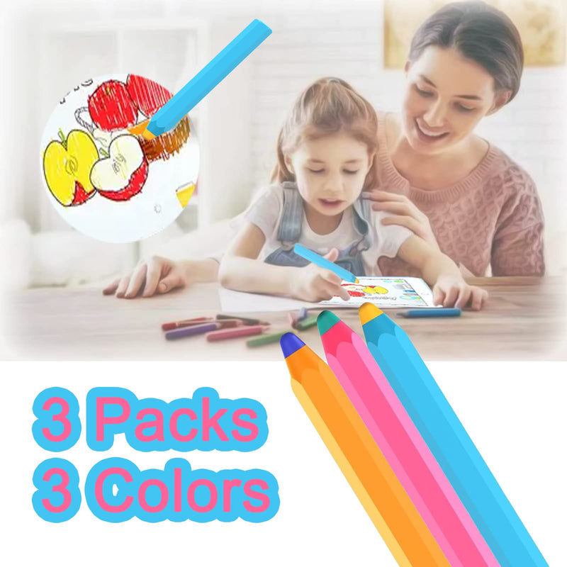 2022 Stylus Pens for Touch Screens, Kenkor Crayon Stylus for Kids Pencil Shape 3 Pack of Pink Blue Yellow Universal Capacitive Stylus Compatible with ipad/iPhone/Android/Kindle/Samsung/Microsoft Bule/Pink/Yellow
