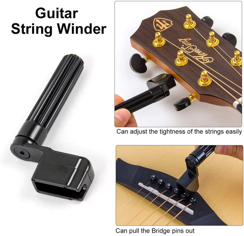 28PCS Guitar Tool Kit,Guitar Repair Tools Kit,Professional Guitar Repairing Maintenance Tool Kit with Wire Plier String Organizer Fingerboard Protector Hex Wrenches Files String Action Ruler Spanner 28PCS