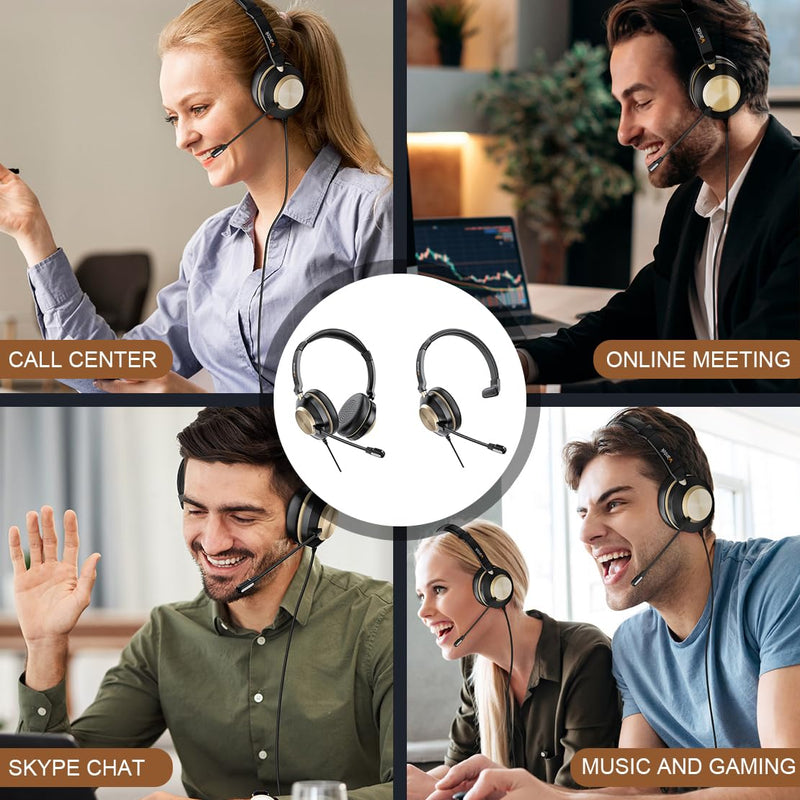 Wantek Headset with Mic, USB Headset with Microphone, Computer Headset with Noise Cancelling Microphone for Laptop PC, Mute in-line Controls 88USBC