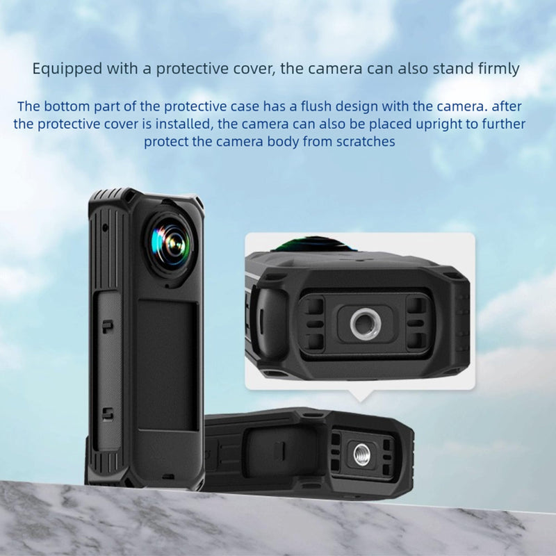 [AUSTRALIA] - PCTC 360 X5 Silicone Case +Lens Cap Compatible with Insta360 X5 Accessories All-Round Shockproof Lightweight (Red) Red 