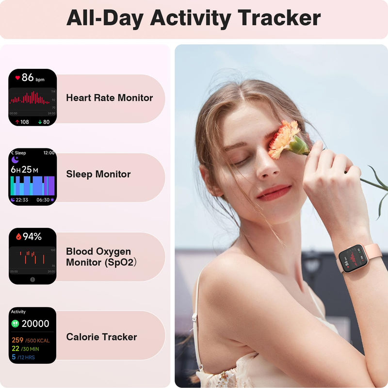 Smart Watch for Women Men Android & iOS, Alexa Built-in [1.8" +1.27'' HD Screen] IP68 Waterproof Fitness Watch with Bluetooth Call (Answer/Make), Heart Rate/Sleep/SpO2 Monitor, 105 Sports Track