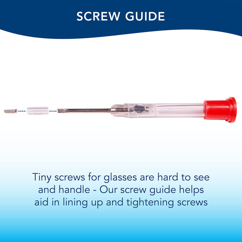 Apex Glasses Repair Kit - Eyeglass Repair Kit with Small Screwdriver ,Eyeglass Screws, Magnifying Glass, Screw Guide, & Storage Pouch - Universal Eyeglass Repair Kit for Reading Glasses, & Sunglasses