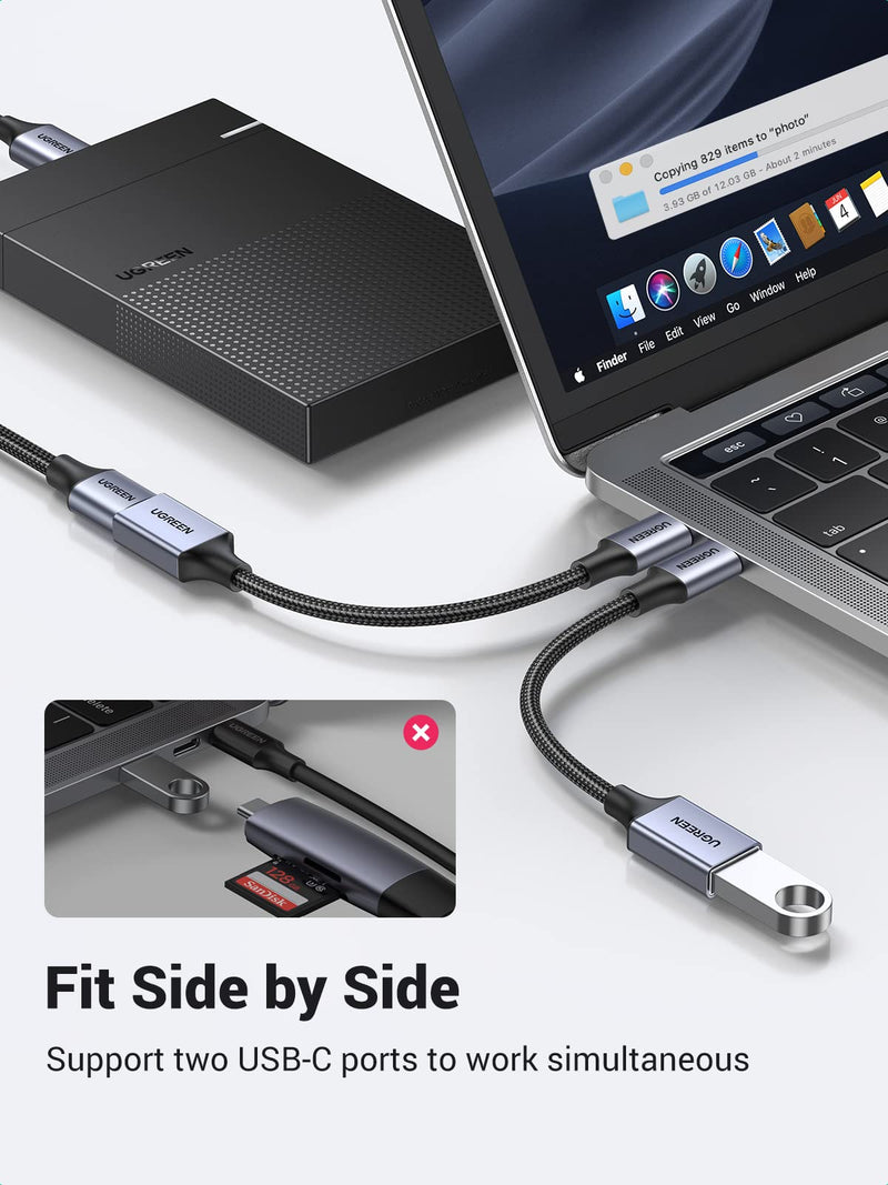 UGREEN 4-Port USB 3.0 Hub with USB C to USB A Adapter, 5Gbps Data Transfer, Plug and Play, Compatible with Laptop, Smartphone, Tablet, External Hard Drive