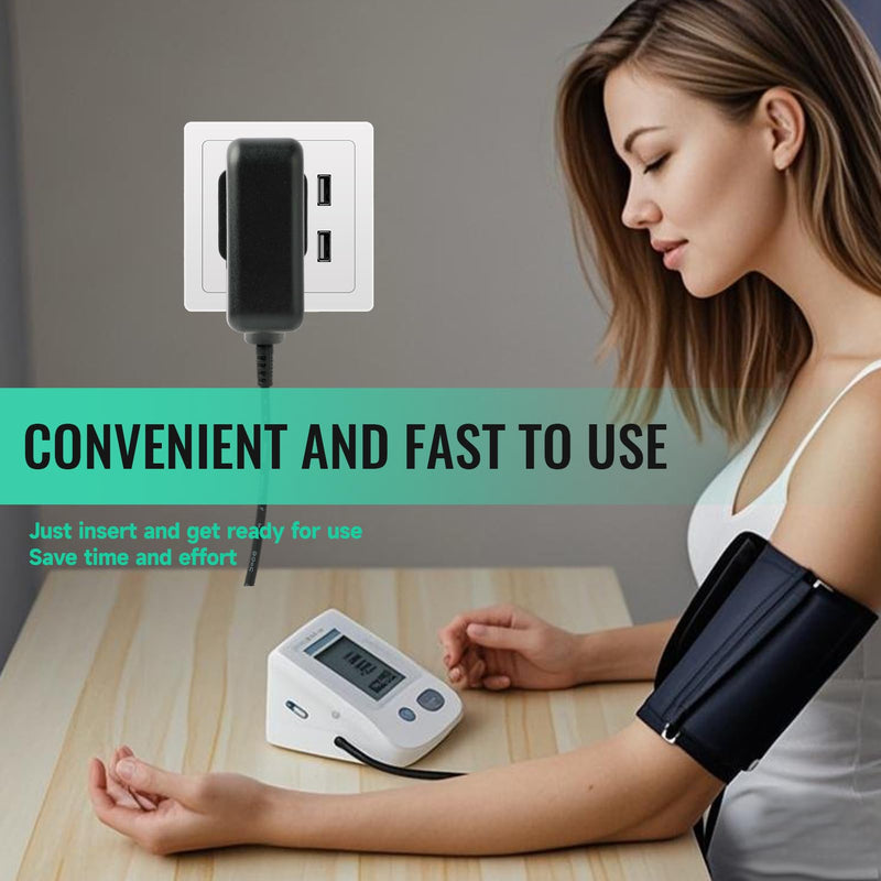 Power Supply 6V Charger Blood Pressure Monitor Compatible with Omron, X2/X2 Basic X3/6 Comfort, X4/7 Smart, M2 Basic, M3/M3 Comfort, M4, Intelli IT, M7 Intelli IT, hhp-cm01, M400/500/700, Power