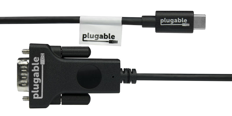 Plugable USB C to VGA Cable - Connect Your USB-C or Thunderbolt 3 Laptop to VGA Displays up to 1920x1080@60Hz (Compatible with 20189 MacBook Pros, Dell XPS 13 and 15, Surface Book 2), 6 Feet, 1.8m