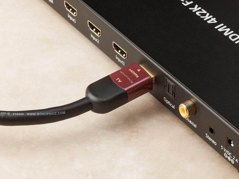 Monoprice 4K High Speed HDMI Cable - 4K@60Hz, 18Gbps, HDR, CL2 In-Wall Rated, Active, 25ft, Black 25 Feet