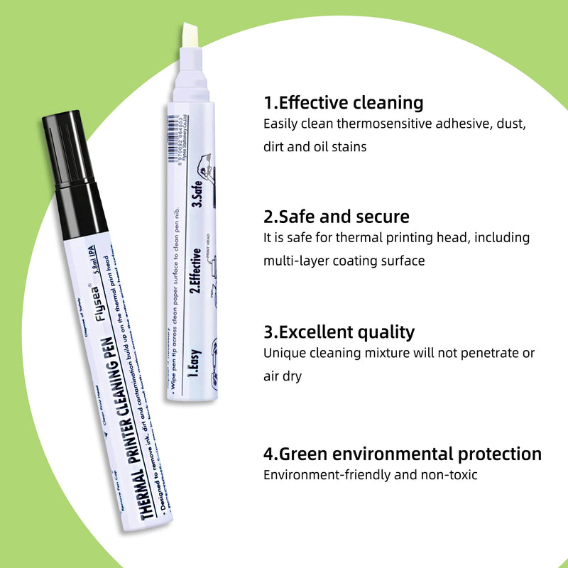 Thermal Printer Printhead Cleaning Pen for Thermal Receipt Shipping Label POS Card Printer Cleaner 4pcs 4